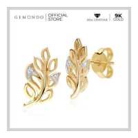ราคา Gemondo ต่างหูทองคำแท้ 9K ประดับเพชรแท้ รูปทรงช่อใบไม้ ดีไซน์ใบมะกอก Stud Earrings ต่างหูทอง ต่างหูใบมกอก (10300460374)