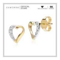 ราคา Gemondo ต่างหูทองคำแท้ 9K ประดับเพชรแท้ รูปทรงหัวใจ Stud Earrings ต่างหูทอง ต่างหูหัวใจ (10300454573)