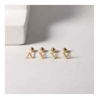 ราคา Grace Fine Jewelry ต่างหูปักก้านทองแท้ 9K Half Triangle (19194029685)