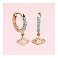 ราคา Grace Fine Jewelry ต่างหูห่วง 9k ฮักกี้จี้ตาชาร์ม (9826780348)