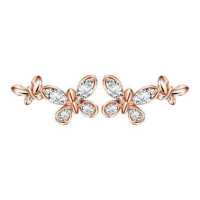 ราคา Merii ต่างหูเงินแท้ 925 ชุบโรสโกลด์ ประดับเพชร CZ ดีไซน์ผีเสื้อ 2 ตัว ต่างหูCZ มินิมอล Papillon 221E0443 01 (8293098611)