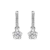 ราคา Merii ต่างหูห่วงเงินแท้ 925 ชุบโรเดียม ประดับเพชร CZ ขนาด 4 5 mm รูปดอกฟอร์เก็ตมีน็อต Forget Me Not 221E0447 01 (7492899994)