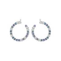 ราคา Merii ต่างหูห่วงเงินแท้ 925 ชุบโรเดียม ประดับเพชร CZ และอัญมณีสังเคราะห์สีน้ำเงิน ต่างหูเพชรCZ Candy Land 225E0257 01 (8162317137)