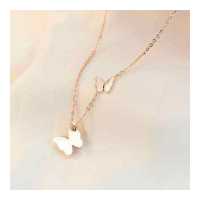 ราคา สร้อยคอ Rose Gold พร้อมจี้ผีเสื้อ (13372957431)