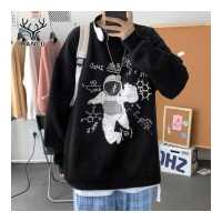 ราคา Hanlu เสื้อผ้าแฟชั่นผู้ชาย เสื้อฮู้ดสวมหัว เสื้อกันหนาวพิมพ์ลายนักอวกาศ เสื้อแขนยาวทรงหลวม เสื้อคลุมสไตล์ฮ่องกง (8866860195)