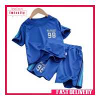 ราคา Imixcity เสื้อยืดแขนสั้นเด็กผู้ชาย2ชิ้น ชุดลำลองแห้งเร็วชุดออกกำลังกายกางเกงขาสั้นสำหรับเด็กอายุ4 10ขวบ (19809285193)