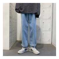 ราคา Suikone กางเกงขากระบอกผู้ชาย กางเกงยีนส์สีพื้นลำลองผ้ายีนส์สีขาวนุ่มกางเกงสไตล์ฮ่องกงกางเกงขาตรง (11789988316)