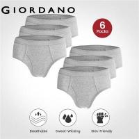 ราคา Giordano Official กางเกงในผู้ชาย ชุดชั้นในผช กางเกงใน ปักโลโก้ 6ชิ้น 01177014 (388619675)