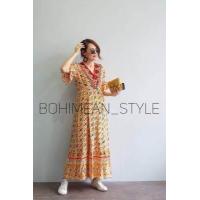 ราคา ชุดเดรสยาวสไตล์โบฮีเมียน ชุดเดรสไปทะเล ชุดไปเที่ยว เดรสผู้หญิง เดรสลายดอกไม้ เดรสโบฮีเมียน2023 รอบอก40 42 (16282566808)