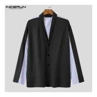 ราคา เสื้อคาร์ดิแกนขนสัตว์สำหรับวันหยุดเย็บแขนยาวสำหรับผู้ชาย Medusa INCERUN สไตล์เกาหลี (16343898735)