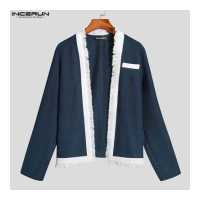 ราคา Medussa INCERUN Mens Vintage Long Sleeve Tassels Cardigan Coat Open Front Holiday Jackets สไตล์ตะวันตก (16483739718)