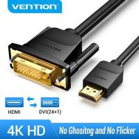 ราคา Vention HDMI to DVI Cable DVI D 24 1 Pin HDMI DVI Adapter Cable Male To Male Support 1080P 60Hz HD DVI To HDMI สาย 4K 60Hz High Speed 3D For PC Laptop to TV Monitor DVD Xbox Proj (2675242545)