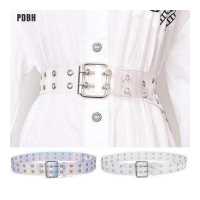 ราคา ร้านแฟชั่น PDBH เลเซอร์โปร่งใสสายรัดเอวเข็มขัดรัดเอวเข็มขัดสตรีโฮโลแกรม (17089332239)