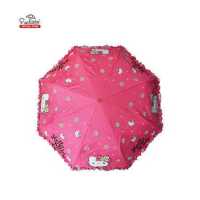 ราคา ร่มพับ 3 ตอน Auto เปิด ปิด ลายฮาโหลคิตตี้ HELLO KITTY ชายร่มมีระบาย เคลือบ UV กันแดด ด้ามจับคิตตี้ ลิขสิทธิ์แท้ 100 ร่มกันฝนร่มกันแดด (11535218852)