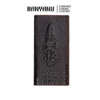 ราคา BANYANU กระเป๋าสตางค์ผู้ชายลายหนังจระเข้ กระเป๋าใส่เงินผู้ชายหนังแท้แบบสองพับ (9899948082)