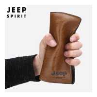 ราคา JEEP กระเป๋าสตางค์ผู้ชายยาวหนังมัลติฟังก์ชั่บัตรเครดิตสีทึบ Zipperless กระเป๋าสตางค์ (9596547060)