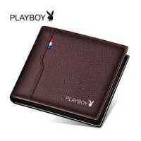 ราคา กระเป๋าสตางค์เพลย์บอยของแท้ playboy wallet for men กระเป๋าสตางค์ใบสั้นสุดคลาสสิค (3559668529)
