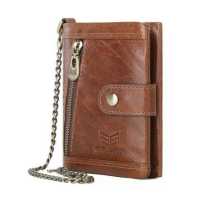 ราคา Royal Bagger กระเป๋าสตางค์ทรงสั้นผู้ชาย กระเป๋าเงินผู้ชายหนังวัวแท้พร้อมสายโซ่ RFID (10441611449)