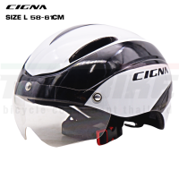 ราคา หมวกกันน็อคจักรยานมีแว่น THAIBIKE BOY SUPER D CIGNA หมวกแว่น หมวกจักรยาน (9858436730)