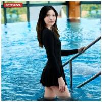 ราคา Boteyuwa ชุดว่ายน้ำหญิง ชุดว่ายน้ำกระโปรง ชุดว่ายน้ำวันพีช ชุดว่ายน้ำผู้หญิง ชุดว่ายน้ำหญิง สปอร์ต ชุดว่ายน้ำวันพีชแขนยาวกระโปรง T2904 (14776268379)