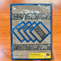 ราคา แผ่นรองจาน รองแก้วน้ำ ที่รองจาน ที่รองแก้ว แบบ 4 ที่ ทำจากเสื่อกก ทำความสะอาดได้ ของแต่งบ้าน ราคาถูก (12604091623)