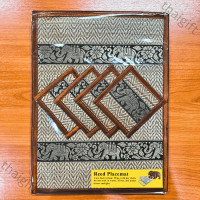 ราคา แผ่นรองจาน รองแก้วน้ำ ที่รองจาน ที่รองแก้ว แบบ 4 ที่ ทำจากเสื่อกก ทำความสะอาดได้ ของแต่งบ้าน ราคาถูก (19568978130)