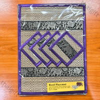 ราคา แผ่นรองจาน รองแก้วน้ำ ที่รองจาน ที่รองแก้ว แบบ 4 ที่ ทำจากเสื่อกก ทำความสะอาดได้ ของแต่งบ้าน ราคาถูก (1182566513)