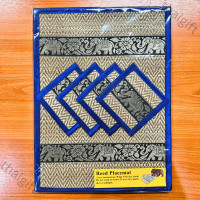 ราคา แผ่นรองจาน รองแก้วน้ำ ที่รองจาน ที่รองแก้ว แบบ 4 ที่ ทำจากเสื่อกก ทำความสะอาดได้ ของแต่งบ้าน ราคาถูก (1182566510)