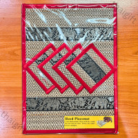 ราคา แผ่นรองจาน รองแก้วน้ำ ที่รองจาน ที่รองแก้ว แบบ 4 ที่ ทำจากเสื่อกก ทำความสะอาดได้ ของแต่งบ้าน ราคาถูก (1182566511)