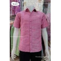 ราคา เสื้อไหมชาย เสื้อผ้าไหมชาย ไหมผสมฝ้าย สีชมพู ซาฟารี (906686126)