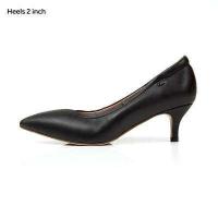 ราคา O B รองเท้าส้นสูงหนังแกะแท้ รุ่น Diana Heels 2 in Daily Black (535238593)