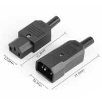ราคา ทั้งชุดผู้เมีย IEC ตรงสายปลั๊ก C13 C14 10A 250V สีดำผู้ เมียปลั๊กที่แนะนำ 3 พิน AC Socket (15212568631)