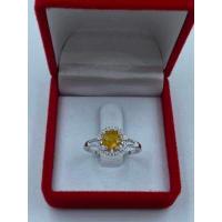 ราคา แหวนบุษราคัมแท้ เงินแท้ 925 เคลือบทองคำขาว (7689259223)