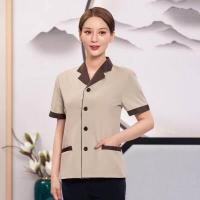 ราคา คุณภาพสูง เสื้อยูนิฟอร์ม ปกป้าน แขนสั้น ชุดแม่บ้าน ชุดพนักงานเสริฟ ชุดพนักงานทำความสะอาด (17202745654)