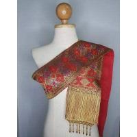 ราคา สไบลาว สีแดง ผ้าสไบ สไบขิดลาว ผ้าเบี่ยง ผ้าสไบลาวมีลูกปัด (8812373893)