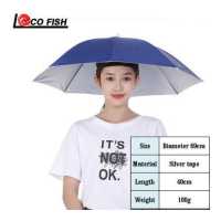 ราคา LOCO FISH หมวกตกปลาอุปกรณ์ป้องกันแสงแดดหมวกตกปลากลางแจ้งหมวกหัวหมวกร่ม ขนาด69cm ทนป้องกัน UV หมวกร่ม (3522068950)