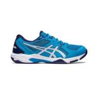 ราคา Asics รองเท้าแบดมินตันผู้ชาย Gel Rocket 10 2E Wide Island Blue White 1071A081 409 (18592281034)
