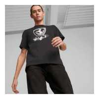 ราคา PUMA AUTO เสื้อยืดคอกลมผู้ชาย Scuderia Ferrari Race Big Shield Tonal สีดำ APP 53818401 (19906303975)