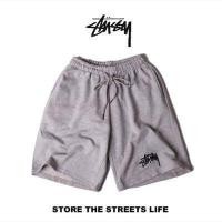 ราคา แฟชั่นแบรนด์ Stussy สำหรับทั้งหญิงและชายกีฬาหลวมสบายๆยืดหยุ่น Terry กางเกงขาสั้นผ้าฝ้าย (8456050810)