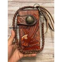 ราคา กระเป๋าหนังผู้ชายสายกระเป๋าสตางค์ใบยาวหนังแกะลายสไตล์วินเทจ (16354427048)