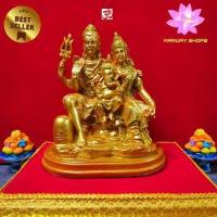 ราคา ครอบครัวมหาเทพ พระศิวะ พระแม่อุมา พระพิฆเนศ เนื้อเรซิ่น สีทอง หน้าตัก 5 นิ้ว สูง 18 cm (7184734642)