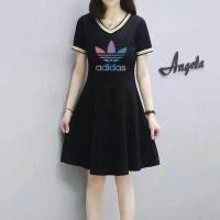 ราคา ADIDAS กระโปรงยาวปานกลางของผู้หญิง เดรสเสื้อยืดแขนสั้นใหม่ฤดูร้อนปี2023 (18476633149)