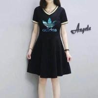 ราคา ADIDAS กระโปรงยาวปานกลางของผู้หญิง เดรสเสื้อยืดแขนสั้นใหม่ฤดูร้อนปี2023 (18476633125)