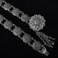 ราคา March jewelry เข็มขัดเงินโบราณผู้หญิงดูดีเครื่องประดับชาติพันธุ์ไทยโบราณเงินรมดำเข็มขัดเงินใส่กับชุด (17113692588)
