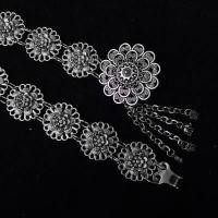 ราคา March jewelry เข็มขัดเงินโบราณผู้หญิงดูดีเครื่องประดับชาติพันธุ์ไทยโบราณเงินรมดำเข็มขัดเงินใส่กับชุด (17113692583)