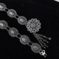 ราคา March jewelry เข็มขัดเงินโบราณผู้หญิงดูดีเครื่องประดับชาติพันธุ์ไทยโบราณเงินรมดำเข็มขัดเงินใส่กับชุด (17113692594)