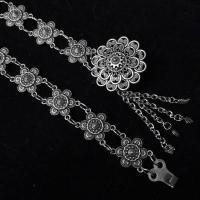 ราคา March jewelry เข็มขัดเงินโบราณผู้หญิงดูดีเครื่องประดับชาติพันธุ์ไทยโบราณเงินรมดำเข็มขัดเงินใส่กับชุด (17113692590)