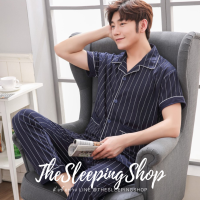 ราคา ชุดนอนผู้ชายผ้าคอตตอน แขนสั้นขายาว (9724609100)