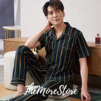 ราคา ชุดนอนผู้ชายผ้าคอตตอน แขนสั้นขายาว (9724609109)