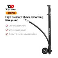 ราคา ปั๊มส้อมเสือภูเขาปั๊มลมจักรยานปั่นจักรยานตะวันตก300 PSI พร้อมมาตรวัดแรงดันสูงยางรถจักรยานแบบปั๊มจักรยาน (19348845558)